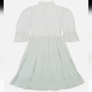 Batsheva NWOT Exclusive Dip Dye Short Prairie White Green Day Dress Size 4